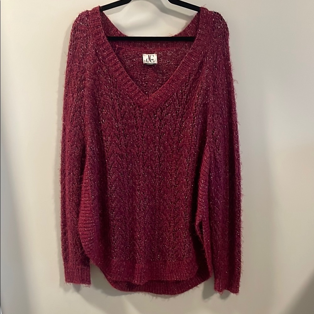 Burgundy knit sweater